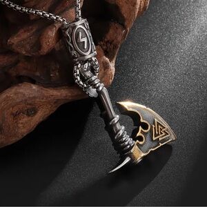 Vintage Nordic Viking Battle Necklace.